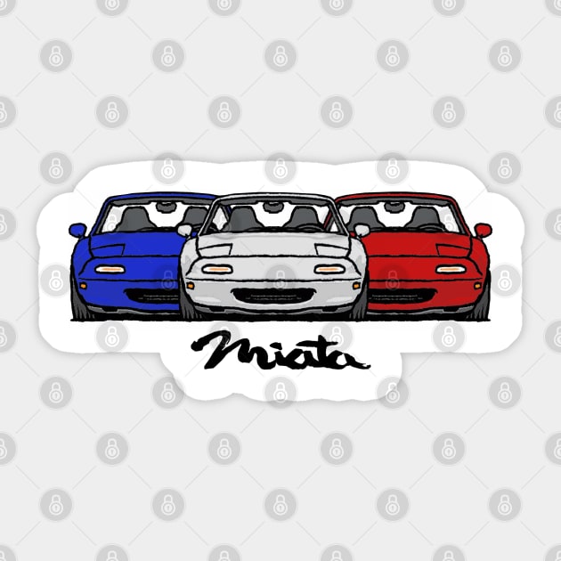 MX5 Miata NA Trio Sticker by Woreth